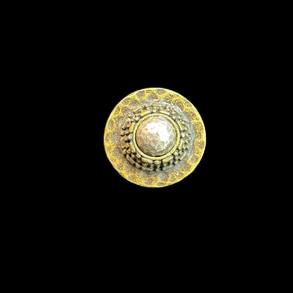 VTG Hammered Brass and Silver Ring